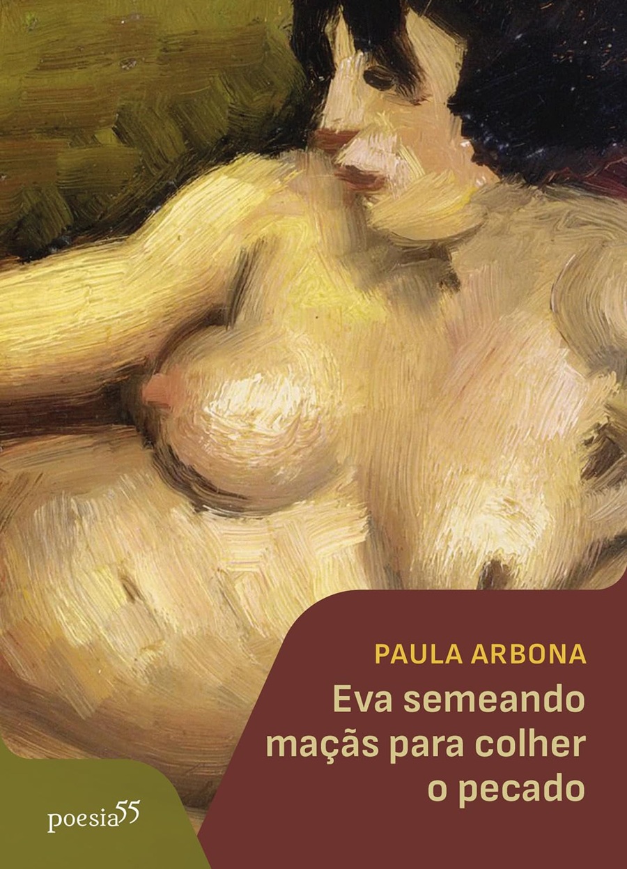 Capa de Eva semeando maçãs para colher o pecado